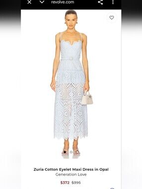 Generation Love Zuria Cotton Eyelet Maxi Dress – Opal Blue
Size 8 | NWT